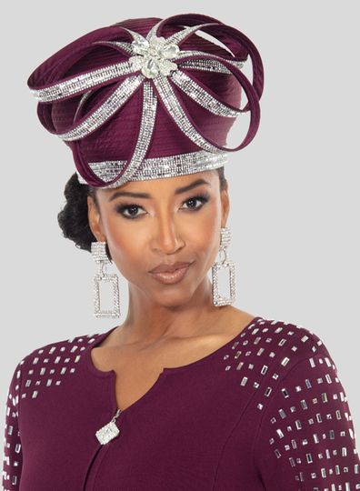 Donna Vinci Hats <br> (Fall 2025) <br> HAT<br>DV-H13454 <br> <br> Plum