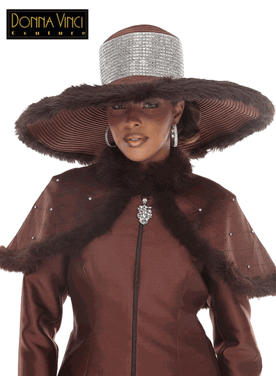Donna Vinci Hats <br> (Fall/Holiday 2026) <br> HAT<br>DVH12240-Br <br> <br> Brown