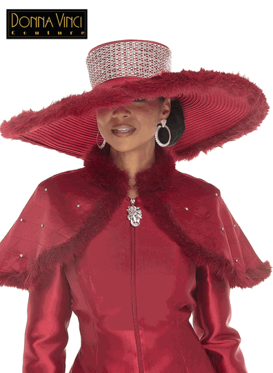 Donna Vinci Hats <br> (Fall/Holiday 2026) <br> HAT<br>DVH12240-Bu <br> <br> Burgundy
