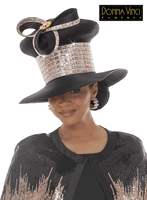 Donna Vinci Hats <br> (Fall/Holiday 2026) <br> HAT<br>DVH12277 <br> <br> Black/Gold