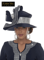 Donna Vinci Hats <br> (Fall/Holiday 2026) <br> HAT<br>DVH13476-Na <br> <br> Navy