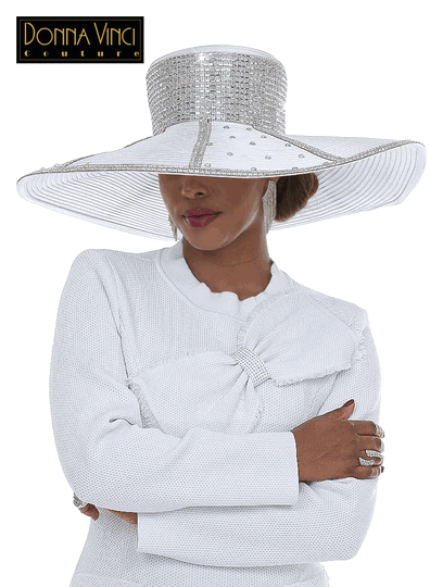 Donna Vinci Hats <br> (Fall/Holiday 2026) <br> HAT<br>DVH13479-Wh <br> <br> Pure-White