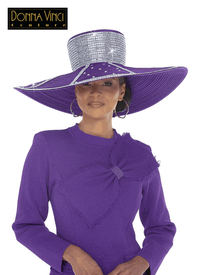 Donna Vinci Hats <br> (Fall/Holiday 2026) <br> HAT<br>DVH13480-Pu <br> <br> Purple