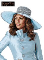 Donna Vinci Hats <br> (Spring/Summer 2026) <br> HAT<br>DV-H12252-IC <br> <br> ICE-BLUE/BLK