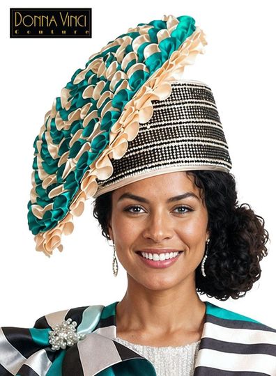 Donna Vinci Hats <br> (Spring/Summer 2026) <br> HAT<br>DV-H12255 <br> <br> TAN/MULTI