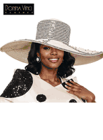 Donna Vinci Hats <br> (Spring/Summer 2026) <br> HAT<br>DV-H12263 <br> <br> BEIGE/BLACK