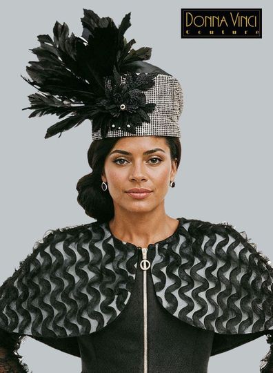 Donna Vinci Hats <br> (Spring/Summer 2026) <br> HAT<br>DV-H12265 <br> <br> BLACK