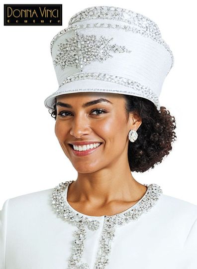 Donna Vinci Hats <br> (Spring/Summer 2026) <br> HAT<br>DV-H13458-PU <br> <br> PURE-WHITE