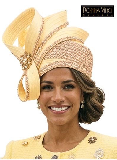 Donna Vinci Hats <br> (Spring/Summer 2026) <br> HAT<br>DV-H13459-CA <br> <br> CANARY