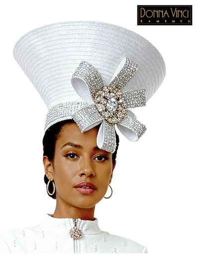 Donna Vinci Hats <br> (Spring/Summer 2026) <br> HAT<br>DV-H13460 <br> <br> PURE-WHITE