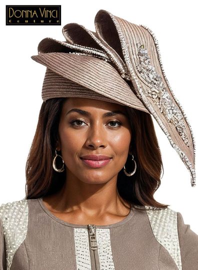 Donna Vinci Hats <br> (Spring/Summer 2026) <br> HAT<br>DV-H13467 <br> <br> ECRU