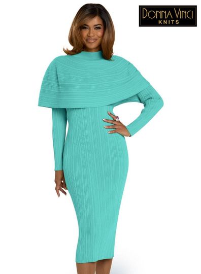 Donna Vinci Knits <br> (Spring/Summer 2026) <br> DVK13444-MI <br> <br> MINT <br> 8 10 12 14 16 18 20<br> <br> Dress <br> Exclusive Textured Knitted Yarn
