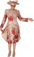Dorinda Clark Cole <br> (Fall 2025) <br> DCC309872 <br> <br> Multi <br> 8 10 12 14 16 18<br> 16w 18w 20w 22w 24w<br>  26w 28w 30w<br><br>Floral pattern dress and jacket set with high-low peplum and sequins 2 Piece