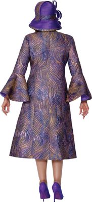 Dorinda Clark Cole <br> (Fall 2025) <br> DCC309902 <br> <br> Multi/Purple <br> 8 10 12 14 16 18<br> 16w 18w 20w 22w 24w<br> 26w 28w 30w<br><br>Swirl pattern duster jacket set with solid dress, flares sleeves and rhinestone clasp 2 Piece Dorinda Clark Cole <br> (Fall 2025) <br> DCC309902 <br> <br> Multi/Purple <br> 8 10 12 14 16 18<br> 16w 18w 20w 22w 24w<br> 26w 28w 30w<br><br>Swirl pattern duster jacket set with solid dress, flares sleeves and rhinestone clasp 2 Piece