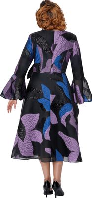 Dorinda Clark Cole <br> (Fall 2025) <br> DCC309921 <br> <br> Multi <br> 8 10 12 14 16 18 <br> 16w 18w 20w 22w 24w 26w<br><br>Midi dress with large flower pattern, flare sleeves and oversized satin flower 1 Piece Dress Dorinda Clark Cole <br> (Fall 2025) <br> DCC309921 <br> <br> Multi <br> 8 10 12 14 16 18 <br> 16w 18w 20w 22w 24w 26w<br><br>Midi dress with large flower pattern, flare sleeves and oversized satin flower 1 Piece Dress