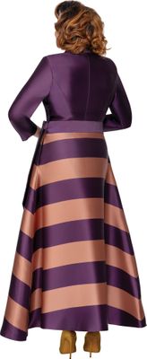 Dorinda Clark Cole <br> (Fall 2025) <br> DCC309971 <br> <br> Silver/Black <br> 8 10 12 14 16 18<br> 16w 18w 20w 22w 24w<br> 26w 28w 30w<br><br>Striped maxi dress with collar and sash belt 1 Piece Dress Dorinda Clark Cole <br> (Fall 2025) <br> DCC309971 <br> <br> Silver/Black <br> 8 10 12 14 16 18<br> 16w 18w 20w 22w 24w<br> 26w 28w 30w<br><br>Striped maxi dress with collar and sash belt 1 Piece Dress