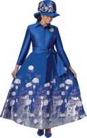 Dorinda Clark Cole <br> (Fall 2026) <br> DCC310241 <br> <br> Royal/Silver <br> 6 8 10 12 14 16 18 <br> 16w 18w 20w 22w<br>  24w 26w 28w 30w<br><br>Jacquard