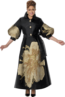 Dorinda Clark Cole <br> (Fall 2026) <br> DCC310321 <br> <br> Black/Gold <br> 8 10 12 14 16 18 <br> 16w 18w 20w 22w 24w 26w<br><br>Burnout Jacquard