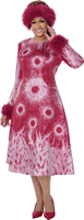 Dorinda Clark Cole <br> (Fall 2026) <br> DCC310371 <br> <br> Magenta <br> 8 10 12 14 16 18 <br> 16w 18w 20w 22w 24w 26w<br><br>Removable Faux Fur Cuffs