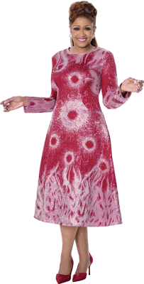 Dorinda Clark Cole <br> (Fall 2026) <br> DCC310371 <br> <br> Magenta <br> 8 10 12 14 16 18 <br> 16w 18w 20w 22w 24w 26w<br><br>Removable Faux Fur Cuffs