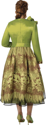 Dorinda Clark Cole <br> (Fall 2026) <br> DCC310381 <br> <br> Green/Multi <br> 8 10 12 14 16 18 <br> 16w 18w 20w 22w 24w 26w<br><br>Metallic Jacquard + Taffeta