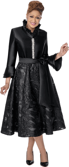 Dorinda Clark Cole <br> (Fall 2026) <br> DCC310391 <br> <br> Black <br> 8 10 12 14 16 18 <br> 16w 18w 20w 22w 24w 26w<br><br>Twill + Jacquard