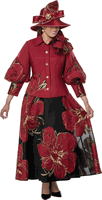 Dorinda Clark Cole <br> (Fall 2026) <br> DCC310432 <br> <br> Burgundy <br> 8 10 12 14 16 18 <br> 16w 18w 20w 22w 24w 26w<br><br>Jacquard Burnout