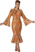 Dorinda Clark Cole <br> (Fall 2026) <br> DCC310461 <br> <br> Orange/Gold <br> 8 10 12 14 16 18 <br> 16w 18w 20w 22w 24w 26w<br><br>Sequin