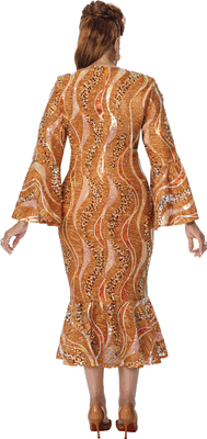 Dorinda Clark Cole <br> (Fall 2026) <br> DCC310461 <br> <br> Orange/Gold <br> 8 10 12 14 16 18 <br> 16w 18w 20w 22w 24w 26w<br><br>Sequin