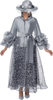 Dorinda Clark Cole <br> (Fall 2026) <br> DCC310483 <br> <br> Silver-Animal <br> 8 10 12 14 16 18 <br> 16w 18w 20w 22w 24w 26w<br><br>Twill Georgette