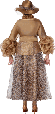 Dorinda Clark Cole <br> (Fall 2026) <br> DCC310483 <br> <br> Brown-Animal <br> 8 10 12 14 16 18 <br> 16w 18w 20w 22w 24w 26w<br><br>Twill Georgette