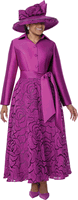 Dorinda Clark Cole <br> (Fall 2026) <br> DCC310491 <br> <br> Magenta <br> 8 10 12 14 16 18 <br> 16w 18w 20w 22w<br>  24w 26w 28w 30w<br><br>Twill + Burnout Jaquard