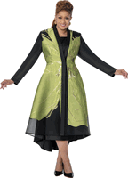 Dorinda Clark Cole <br> (Fall 2026) <br> DCC310512 <br> <br> Green/Black <br> 8 10 12 14 16 18 <br> 16w 18w 20w 22w 24w 26w<br><br>Burnout Jacquard + Twill
