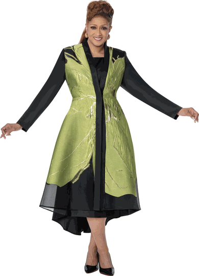 Dorinda Clark Cole <br> (Fall 2026) <br> DCC310512 <br> <br> Green/Black <br> 8 10 12 14 16 18 <br> 16w 18w 20w 22w 24w 26w<br><br>Burnout Jacquard + Twill