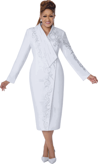 Dorinda Clark Cole <br> (Fall 2026) <br> DCC310531 <br> <br> White <br> 6 8 10 12 14 16 18 <br> 16w 18w 20w 22w 24w 26w<br><br>KNIT Dress by Dorinda