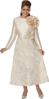 Dorinda Clark Cole <br> (Fall 2026) <br> DCC310541 <br> <br> Champagne <br> 8 10 12 14 16 18 <br> 16w 18w 20w 22w 24w 26w<br><br>Novelty Twill + Ribbon