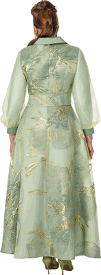 Dorinda Clark Cole <br> (Fall 2026) <br> DCC310561 <br> <br> Green <br> 8 10 12 14 16 18 <br> 16w 18w 20w 22w 24w 26w<br><br>Burnout Jacquard