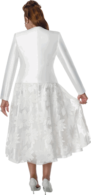 Dorinda Clark Cole <br> (Fall 2026) <br> DCC310572 <br> <br> White <br> 8 10 12 14 16 18 <br> 16w 18w 20w 22w 24w 26w<br><br>Twill + Lace