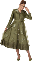 Dorinda Clark Cole <br> (Fall 2026) <br> DCC310591 <br> <br> Olive <br> 8 10 12 14 16 18 <br> 16w 18w 20w 22w 24w 26w<br><br>Organza + Jacquard