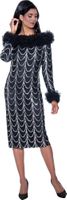 Dorinda Clark Cole <br> (SALE) <br> DCC309271-Bl <br> <br> Black <br> 8 22w<br><br>Sequin Mesh Collared Dress