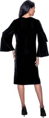 Dorinda Clark Cole <br> (SALE) <br> DCC309251-Bl <br> <br> Black <br> 20w 22w<br><br>Pearl & Crystal Pattern Dress