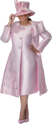 Dorinda Clark Cole <br> (Spring 2026) <br> DCC310112 <br> <br> Pink <br> 8 10 12 14 16 18 <br> 16w 18w 20w 22w 24w 26w 28w 30w<br><br>Twill 2 Piece Jacket & Dress