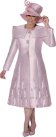 Dorinda Clark Cole <br> (Spring 2026) <br> DCC310112 <br> <br> Pink <br> 8 10 12 14 16 18 <br> 16w 18w 20w 22w 24w 26w 28w 30w<br><br>Twill 2 Piece Jacket & Dress