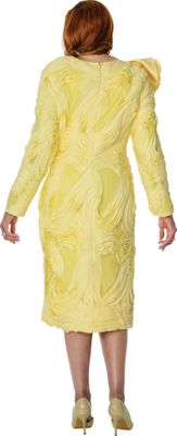 Dorinda Clark Cole <br> (Spring 2026) <br> DCC310181 <br> <br> Yellow <br> 8 10 12 14 16 18 <br> 16w 18w 20w 22w 24w 26w<br><br>Novelty 1 Piece Dress