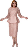 Dorinda Clark Cole <br> (Spring 2026) <br> DCC310261 <br> <br> Pink <br> 8 10 12 14 16 18 <br> 16w 18w 20w 22w 24w 26w<br><br>Rope Lace 1 Piece Dress