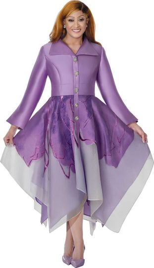 Dorinda Clark Cole <br> (Spring 2026) <br> DCC310301 <br> <br> Lilac <br> 8 10 12 14 16 18 <br> 16w 18w 20w 22w 24w 26w<br><br>Jacquard 1 Piece Dress