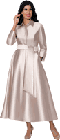 Dresses By Nubiano <br> (Fall 2025) <br> DN100311 <br> <br> Champagne <br> 8 10 12 14 16 18 <br> 16w 18w 20w 22w 24w 26w<br><br>1 Piece Dress <BR> Fabric: Twill