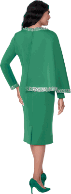 Dresses By Nubiano <br> (Fall 2025) <br> DN100431 <br> <br> Green <br> 8 10 12 14 16 18 <br> 16w 18w 20w 22w 24w 26w<br><br>1 Piece Dress <BR> Fabric: Light Scuba