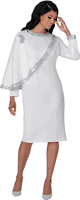 Dresses By Nubiano <br> (Fall 2025) <br> DN100431 <br> <br> Off-White <br> 8 10 12 14 16 18 <br> 16w 18w 20w 22w 24w 26w<br><br>1 Piece Dress <BR> Fabric: Light Scuba