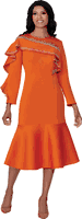 Dresses By Nubiano <br> (Fall 2025) <br> DN100441 <br> <br> Orange <br> 8 10 12 14 16 18 <br> 16w 18w 20w 22w 24w 26w<br><br>1 Piece Dress <BR> Fabric: Light Scuba